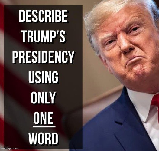 Donald Trump's presidency was one of the worst in American history! In ONE word how would you describe it? 👇 👇 👇