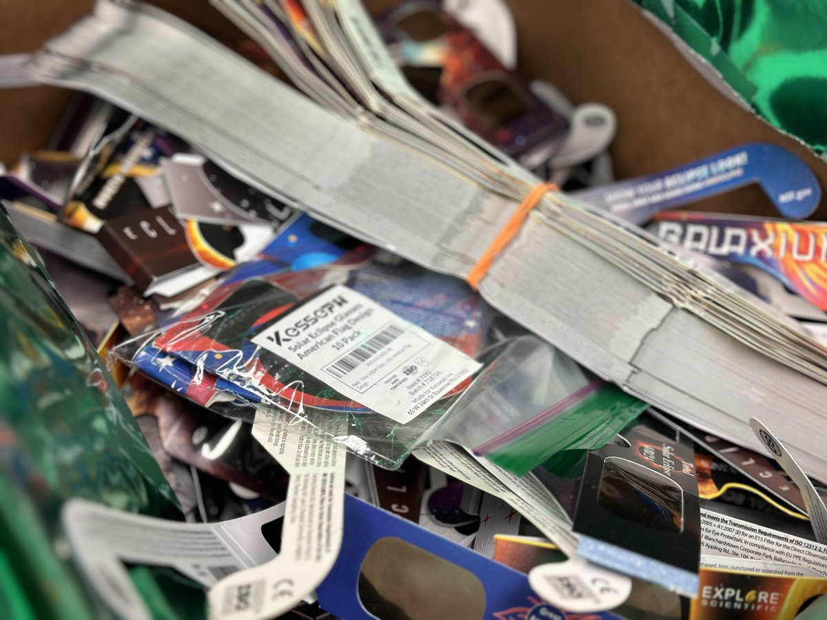 Just like the #solareclipse, itself, the time for these cool glasses has come and gone. We're #recycling hundreds of pairs with @SWACOGreen - so they can be distributed and used for other eclipses across the globe! #OhioTheHeartOfItAll