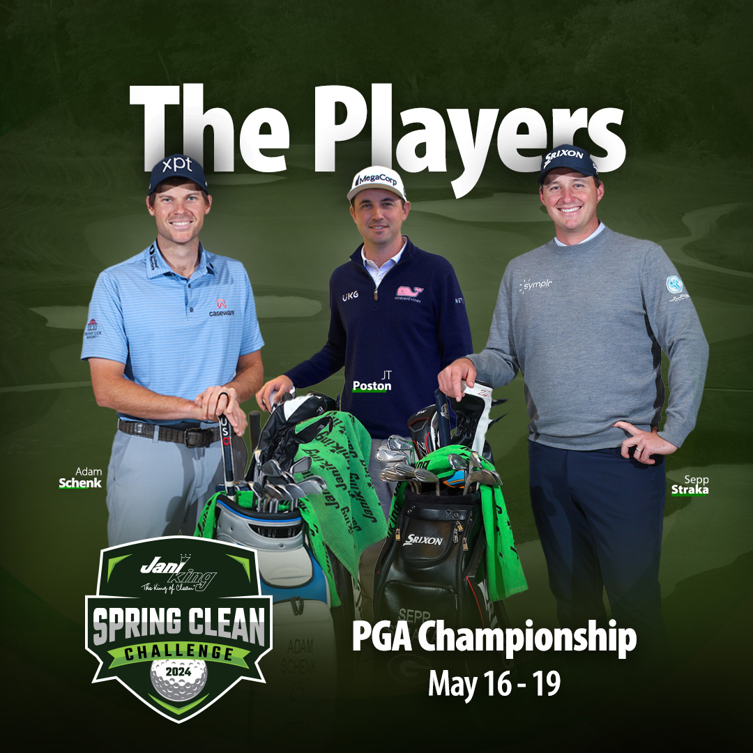JaniKingClean's tweet photo. β³It's @PGAChampionship week, and we're down to the final event of the #springcleanchallenge.ποΈββοΈJoining us on the course are golfers @seppstraka, @JT_ThePostman, and @acschenk1
#SpotTheTowel #MakingTheSwitch #PGA #PGATour @duanebock @AaronFlener @bswedberg11 @coltknost https://t.co/uWU4yFIAPR