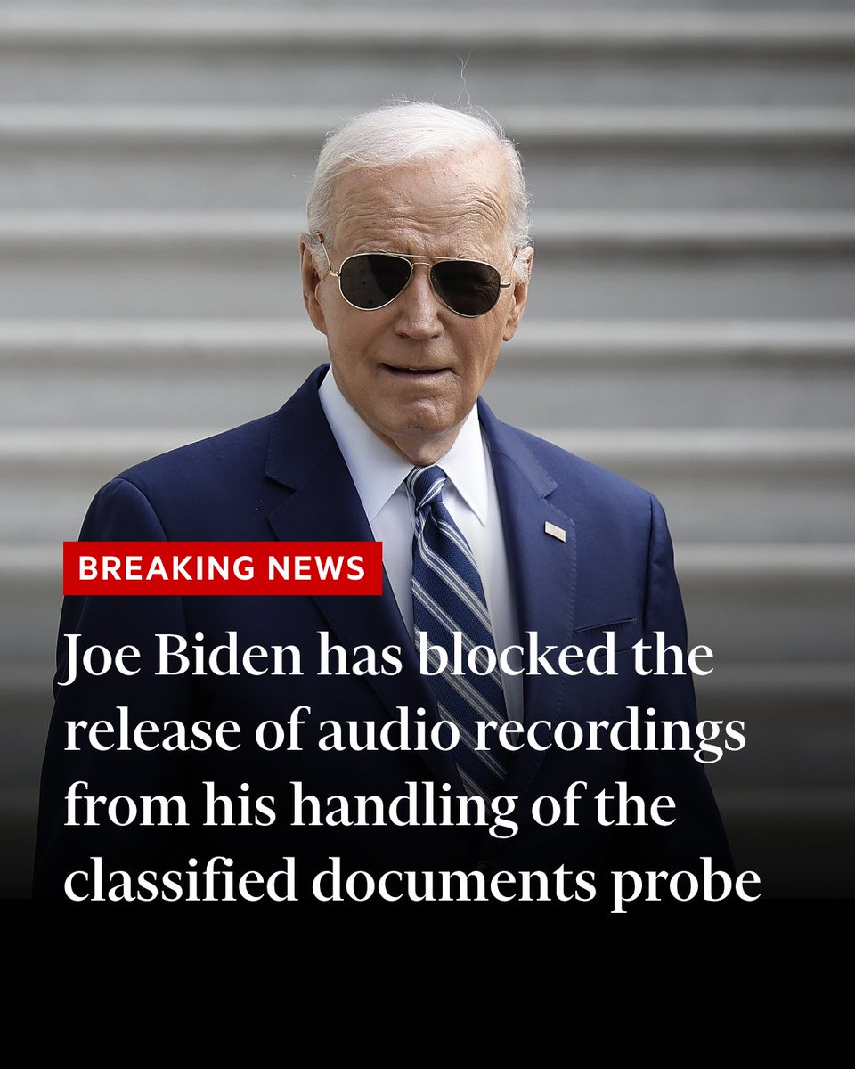 Breaking news: President Joe Biden has blocked the release of audio recordings of his interviews with the special counsel who investigated his handling of classified documents on.ft.com/4dFGjrn