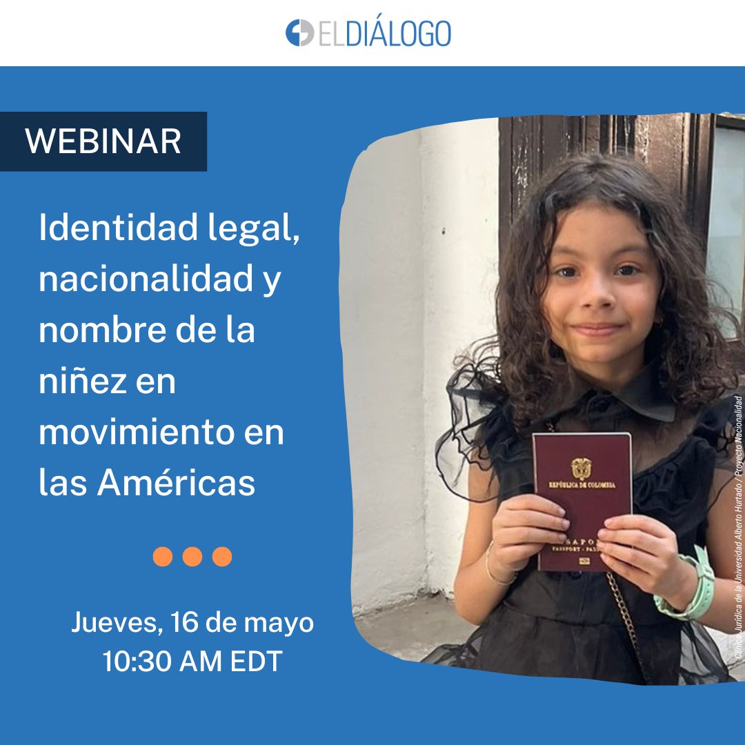 🔴EN DIRECTO! 🔴 Únase a nosotros en el webinar Visibilizando lo invisible: Avances, desafíos y recomendaciones para garantizar la identidad legal, la nacionalidad y el nombre de la niñez en movimiento en las Américas. Enlace ▶️ bit.ly/44Mnxuh