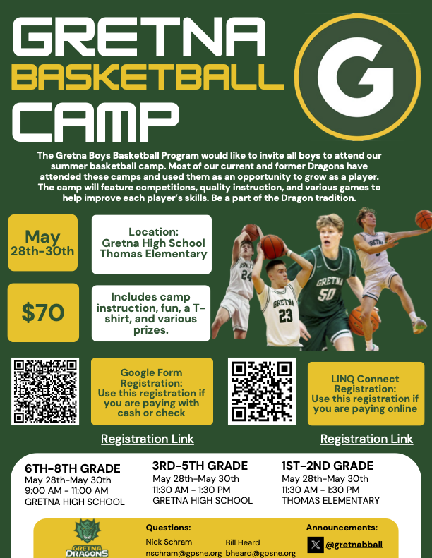 The deadline to register for our summer basketball camp is tomorrow, May 17th!  Get signed up!