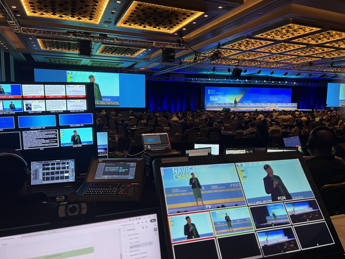 kennethpiner's tweet photo. We are underway with day 3 of the @FINRA annual conference with @AudriaLee introducing our keynote @jasondorsey #videoproduction #finraac https://t.co/gQHfDuZXs7