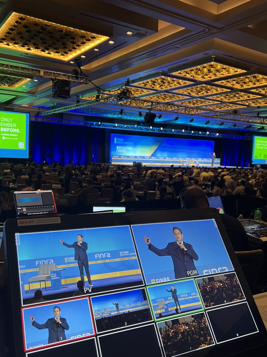 kennethpiner's tweet photo. We are underway with day 3 of the @FINRA annual conference with @AudriaLee introducing our keynote @jasondorsey #videoproduction #finraac https://t.co/gQHfDuZXs7