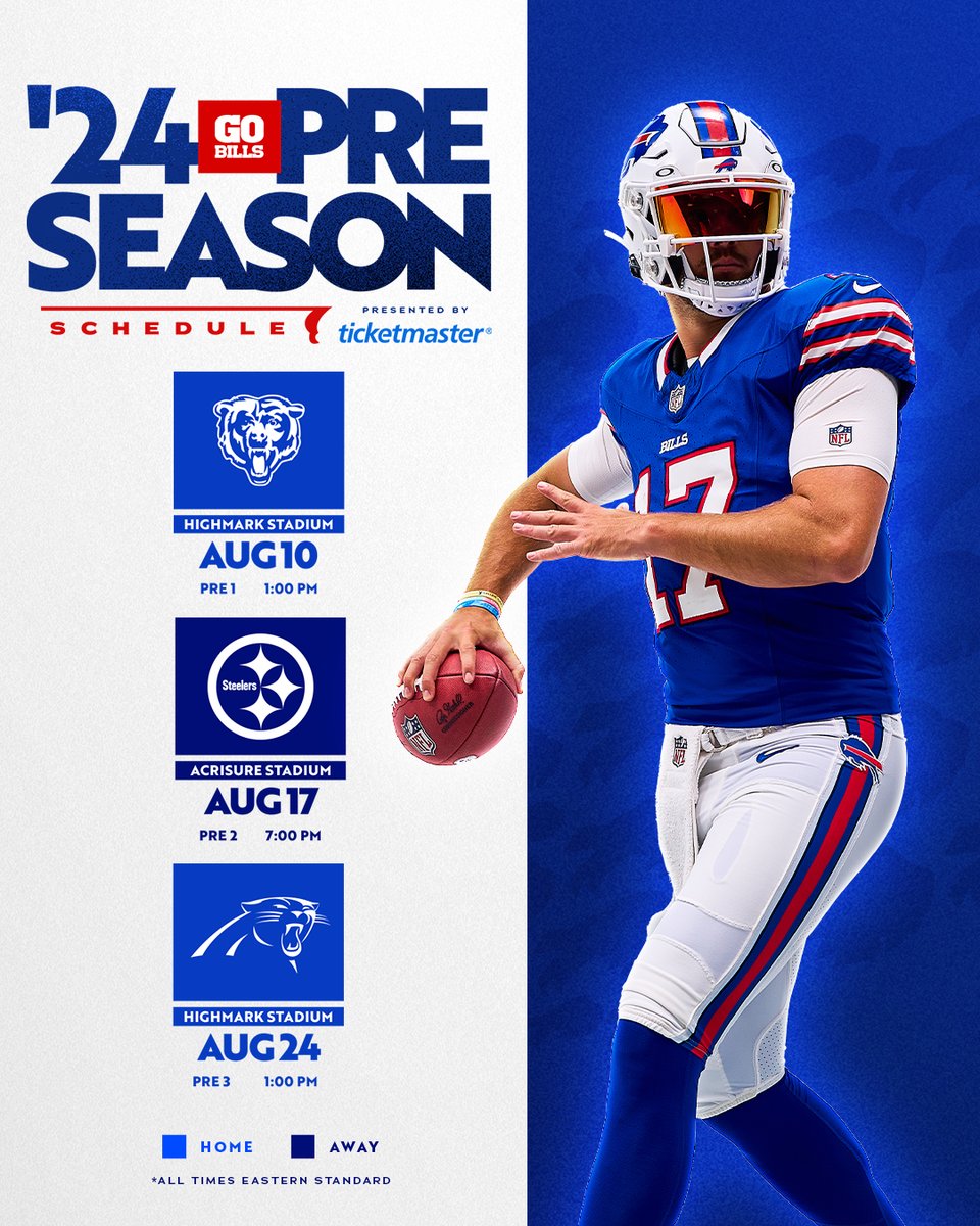 Our preseason is locked in. 👊 Top 10 things to know about our 2024 schedule: bufbills.co/3UGuGrC