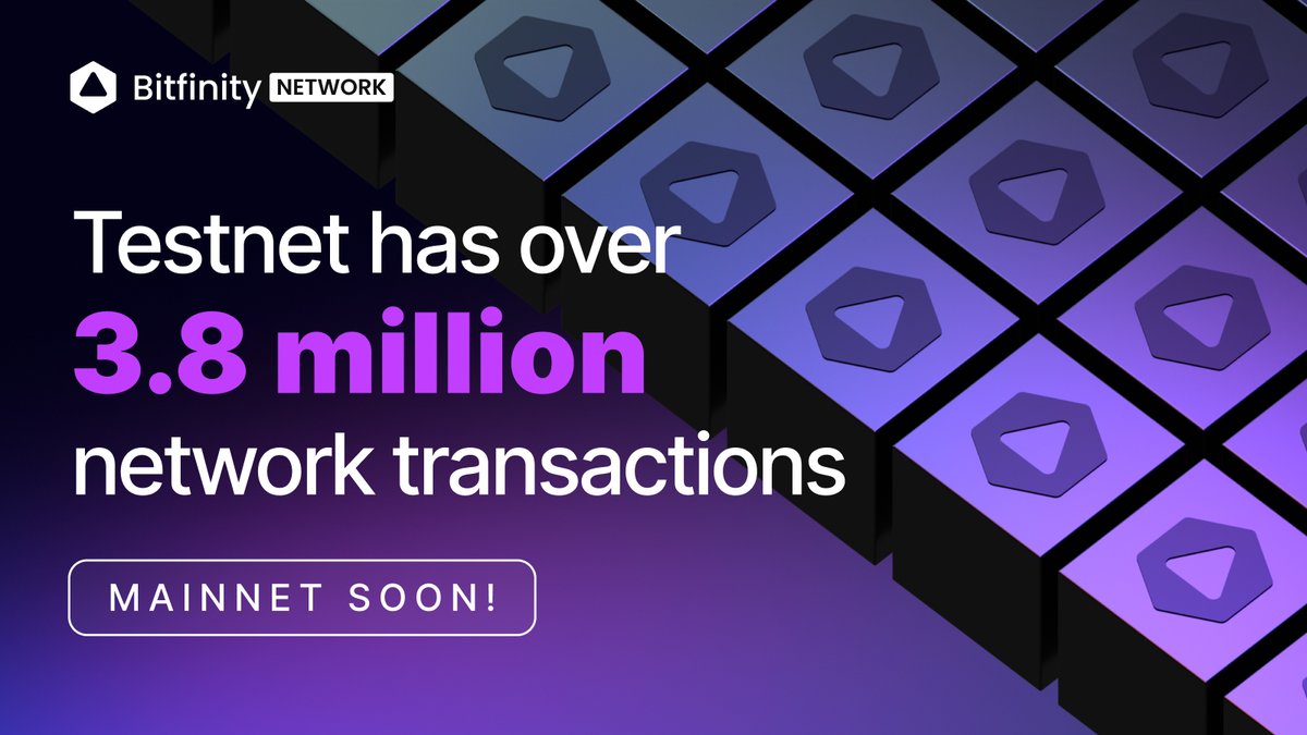 Bitfinity Testnet has seen almost 3.8 million network transactions!

Yesterday alone 185k+ network transactions took place 🌊

Development on Bitfinity is well underway. Mainnet soon.

#Bitfinity #BuildOnBitfinity #BitfinitySummer