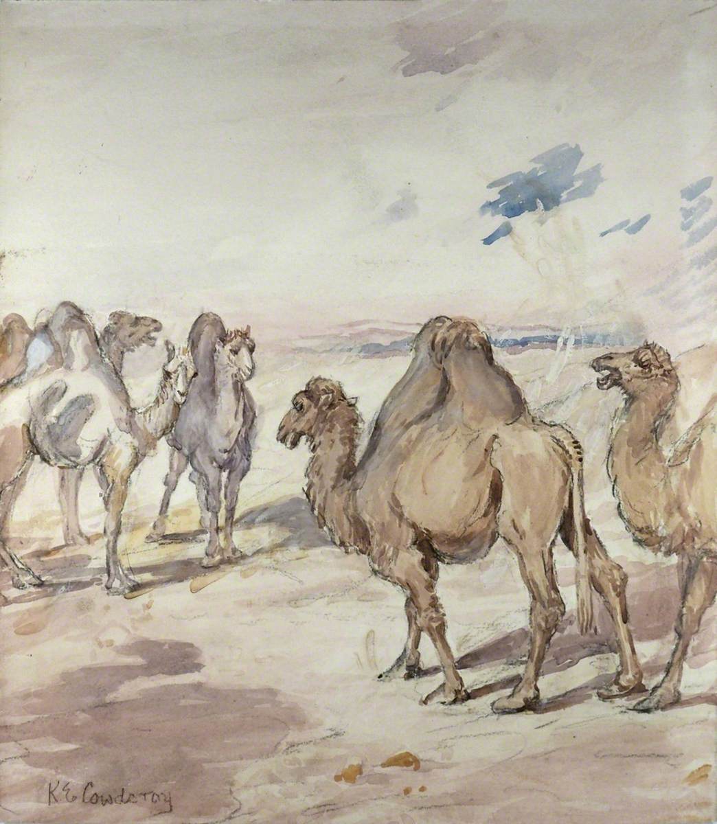 A nod to Edward I who brought a Camel to Chenies Manor in 1290 for #onlineartexchange which celebrates Egypt for #CreaturesOfTheNile at @victoriagallery curated by @GarstangMuseum 📷 Camels Kate Ethel Cowderoy @BusheyMuseum