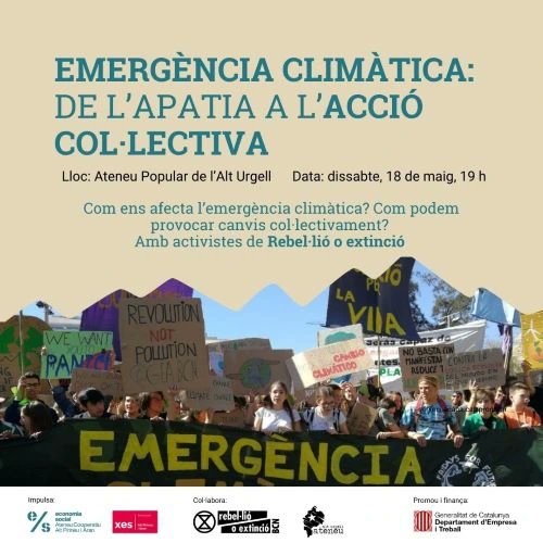 🌍 Dissabte hi ha una trobada de plena actualitat: #EmergenciaClimatica

Com ens afecta? Com podem actuar col·lectivament?
📌 Dissabte 18 de maig a les 19h a l'Ateneu #AltUrgell