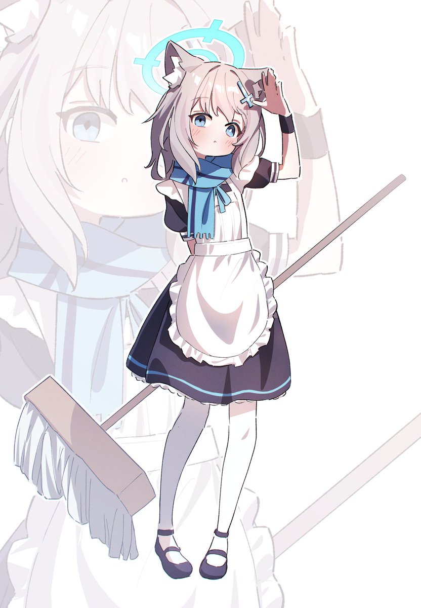 shiroko (blue archive) 1girl solo looking at viewer blush blue eyes simple background hair ornament  illustration images