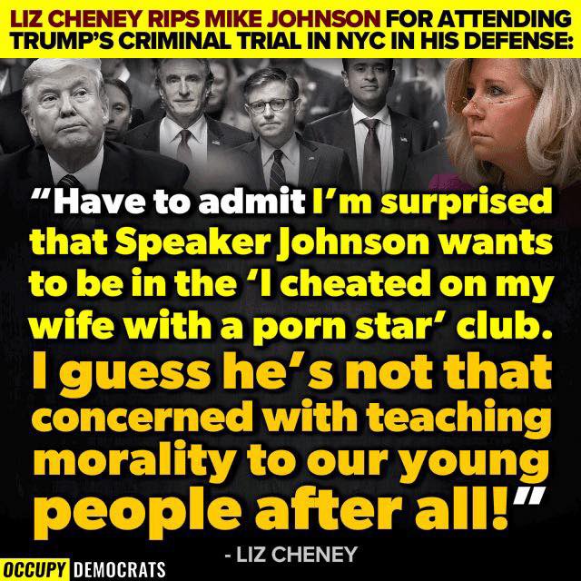 lol Liz Cheney going after MAGA Mike Johnson is fantastic Don’t forget to subscribe: dworkinsubstack.com/subscribe
