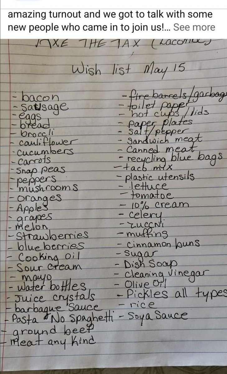 As usual, they have an extensive, poorly spelled grocery list for everyone else to buy. #convoywatch