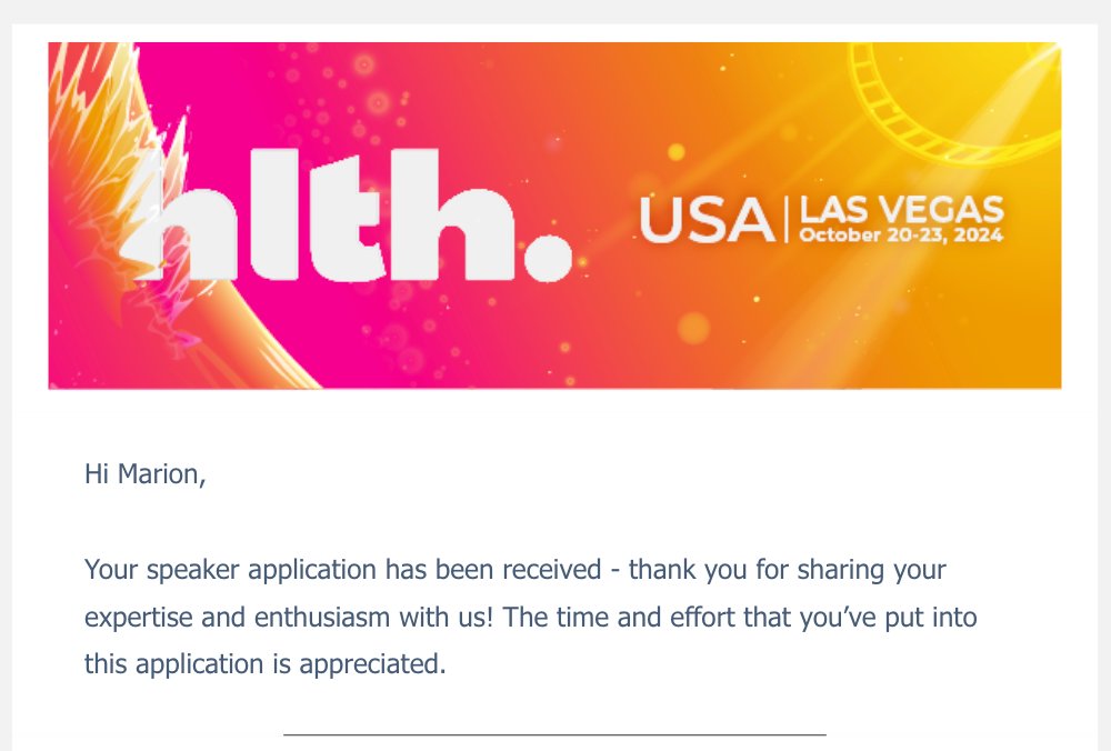 #NurseTwitter, I just applied to speak at #HLTH, and you should, too! HLTH's call for speakers is open, including the Nurses@HLTH program. We need #nurses speaking at conferences not specific to nursing to amplify our voices & expertise.  #amplifynursing 
hlth.com