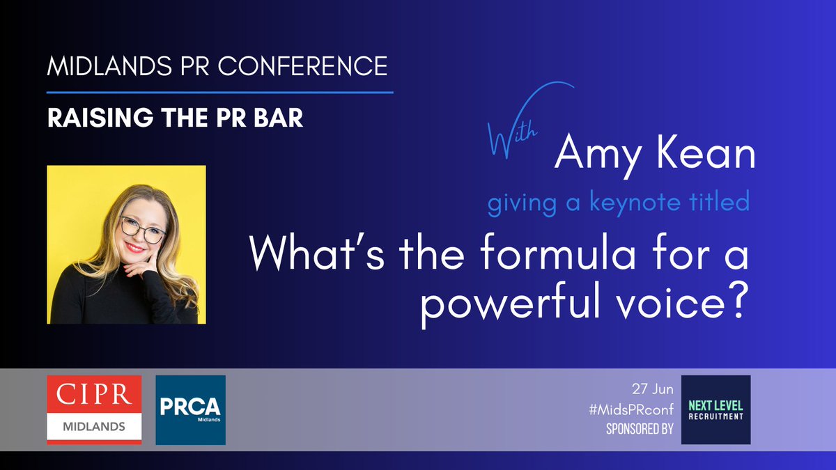 Amy Kean is CEO &amp; creative director of Good Shout: a social learning company that helps people experiment with their voice, talent and thinking. She's a bestselling author, sociologist, poet, columnist &amp; university lecturer too. To book go to cipr.co.uk/midlands #MidsPRconf