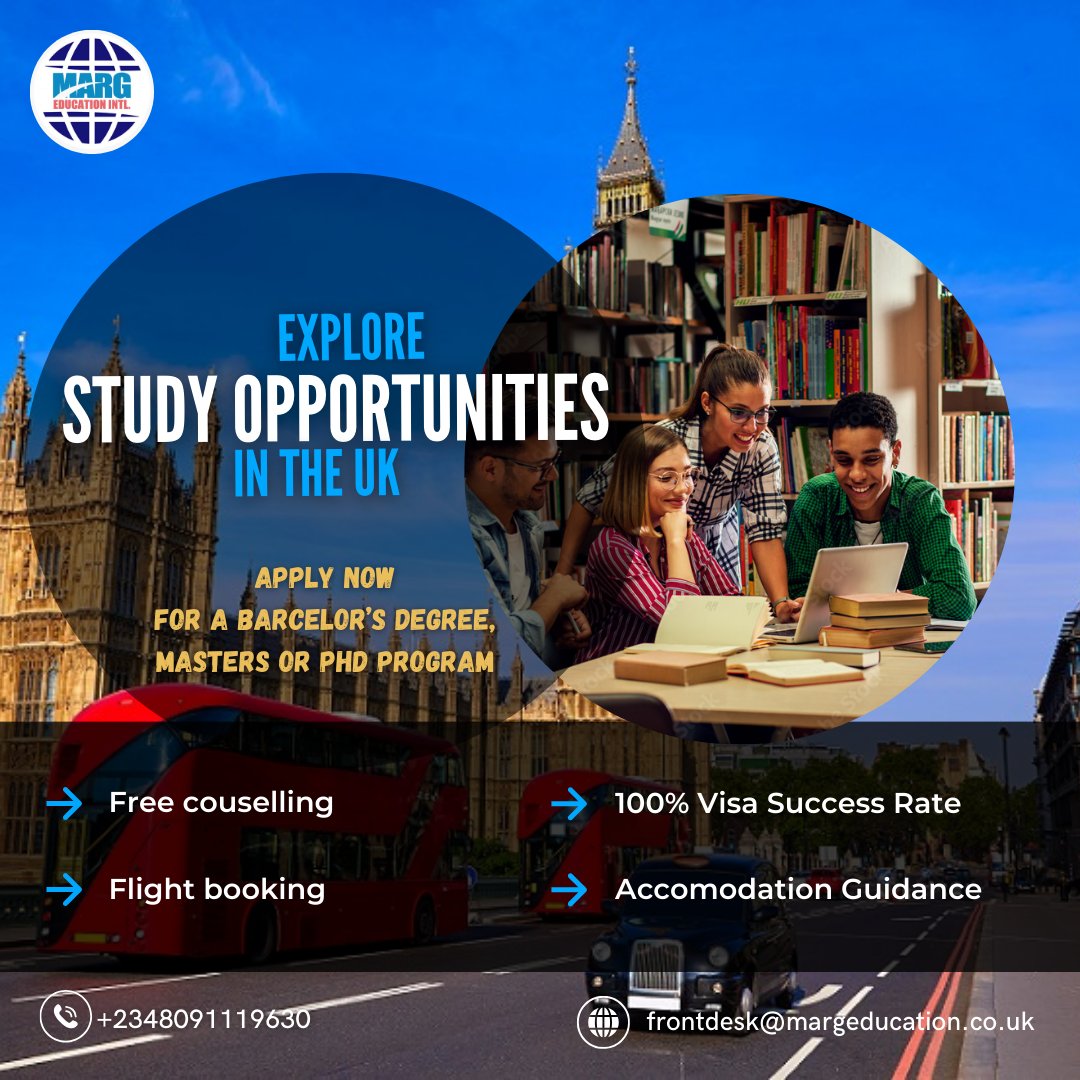 MargEducation1's tweet image. Studying in the UK offers world-class education and cultural experiences. Explore diverse programs at top universities. Secure scholarships to support your academic journey. Immerse yourself in a vibrant and dynamic learning environment. Start your UK study adventure today!
