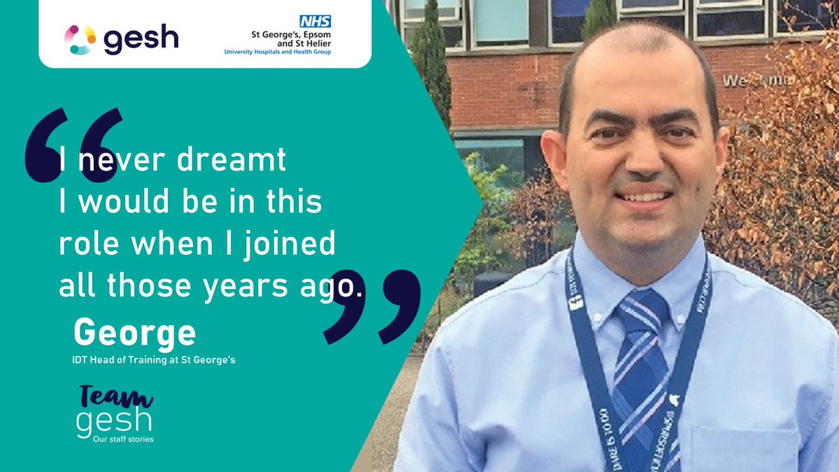 💬'Nothing gives me greater satisfaction than helping people. You can’t underestimate the positive impact a smile or a kind word can have on a patient.' Meet George Gouveia, IDT Head of Training at St George’s, who is this week's #Teamgesh staff story❤️ stgeorges.nhs.uk/work-with-us/s…