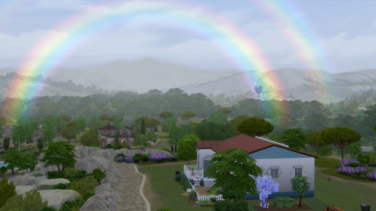 izzymallow's tweet photo. struck by lightning and double rainbow in the same day? wild #TheSims4 https://t.co/iKrBJDyhaR