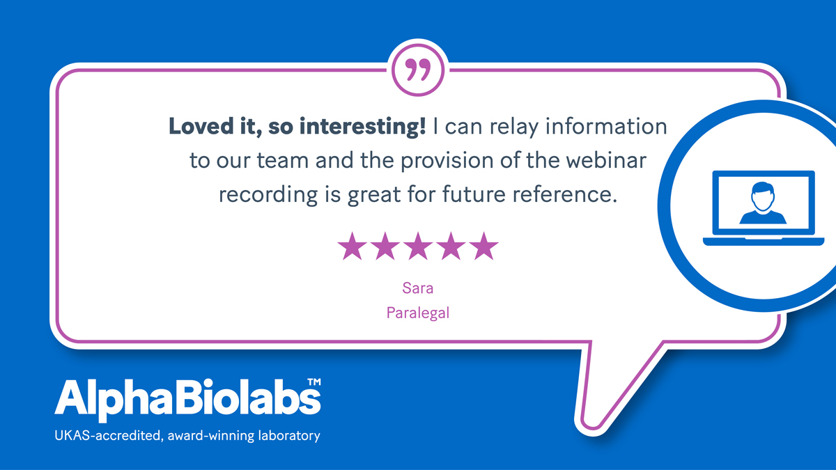 *SPONSORED POST* A message from @AlphaBiolabs: Our clients always enjoy our FREE webinars. Register now to discover the latest in drug testing for family protection matters bit.ly/49qQw8X #drugtesting #familylaw #socialwork