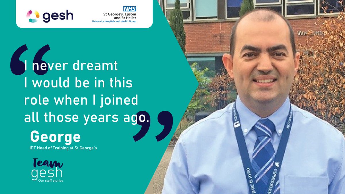 💬'Nothing gives me greater satisfaction than helping people. You can’t underestimate the positive impact a smile or a kind word can have on a patient.' Meet George Gouveia, IDT Head of Training at St George’s, who is this week's #Teamgesh staff story❤️ epsom-sthelier.nhs.uk/staffstories