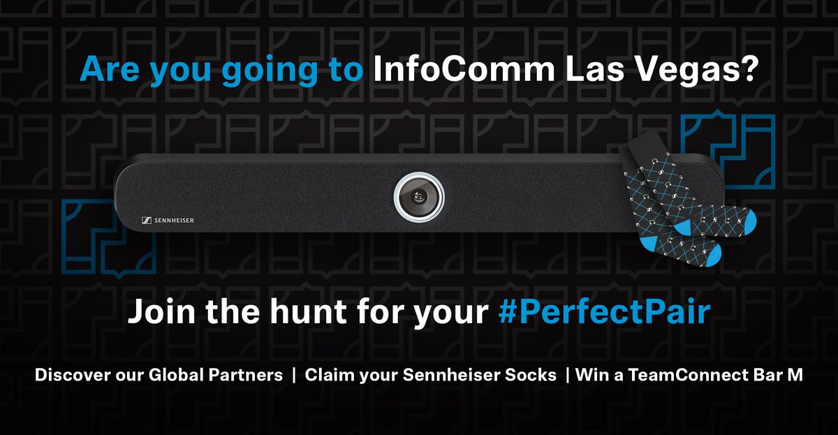 Are you going to InfoComm Show Las Vegas? ✈️ 🌎

Do you like socks?  🧦

Then join the hunt for your perfect pair. Visit us at @InfoComm 2024, Booth C5335, to claim your free sennheiser socks and enter the draw to win a TeamConnect Bar M.
mautic.sennheiser.com/infocomm-2024-…

#InfoComm24