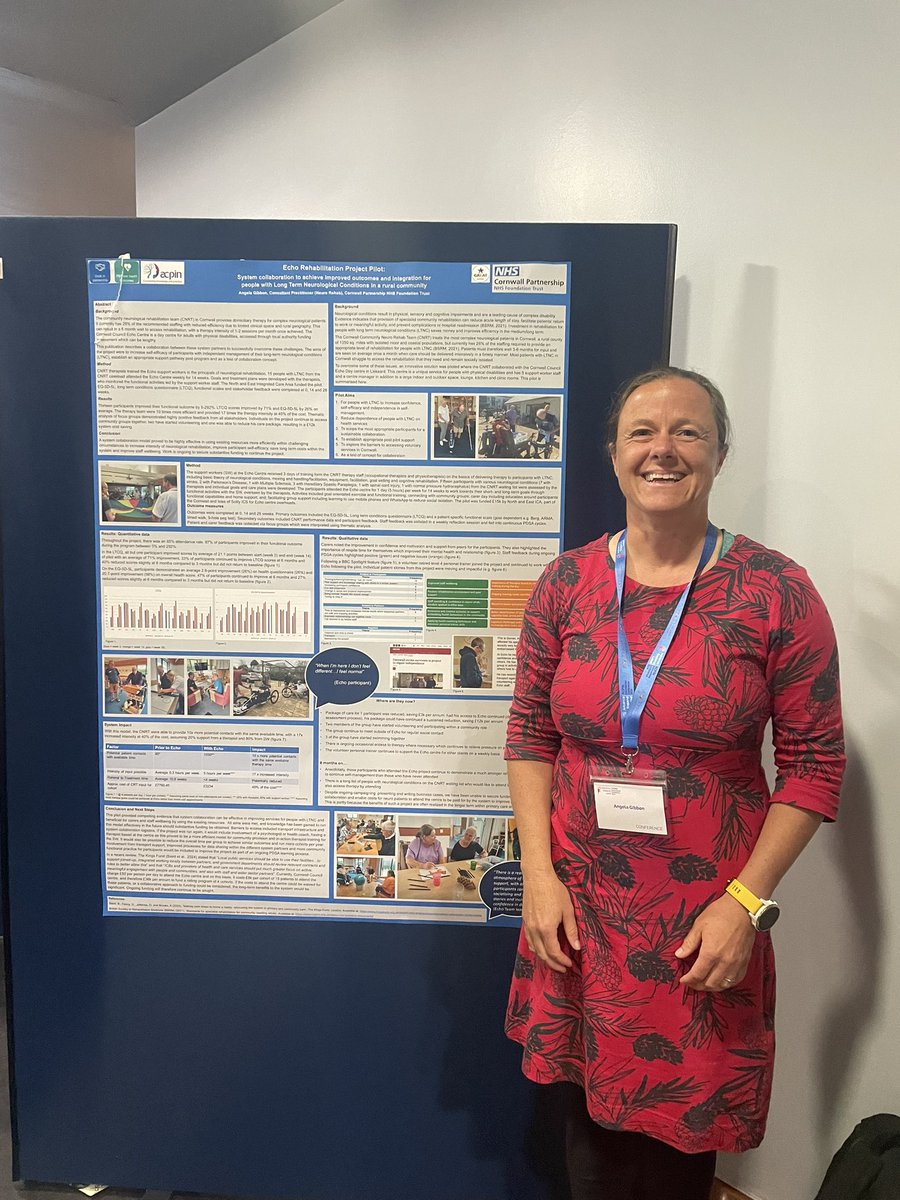 Really proud to present the collaborative system Echo Rehab Project pilot work that we’ve been doing in @ciosicb to improve community rehab for people with LTNC at #ACPIN2024 conference @cornwall_ahps @ahpqi @BeverleyHarden @anitajc123 @CornwallIoSAdvP @CornwallFT @NMAHPVision