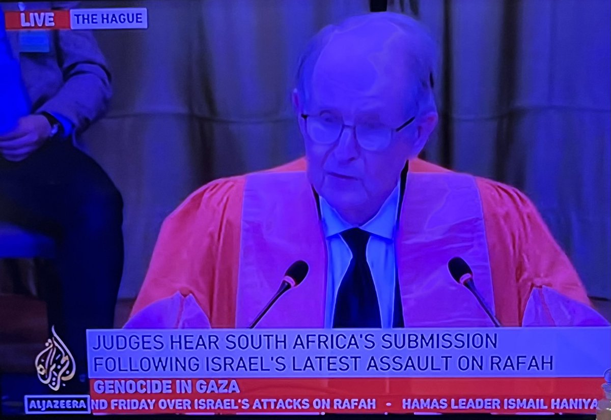 LIVE world is watching & hearing Israeli terrorists crimes South Africa is back IN COURT Plausible case found of genocide in Gaza Palestine.🇵🇸 genocide is continuing since they were last in court Opening submissions were fantastic just now. God bless S Africa 🙏🇿🇦 #thehague