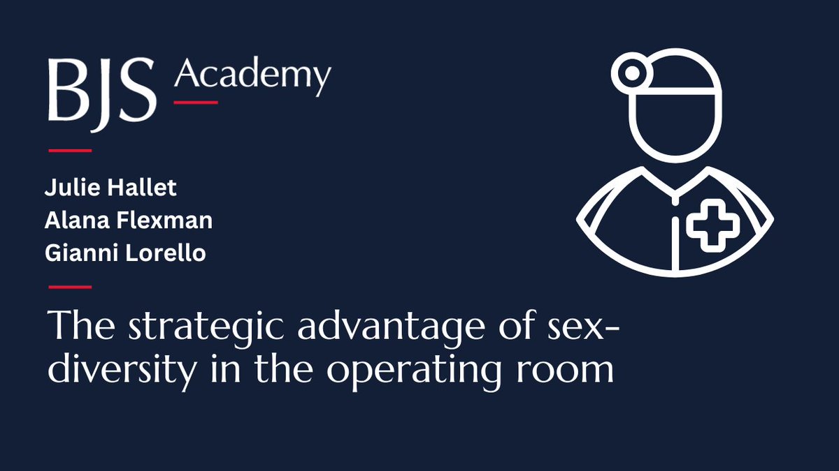 👩‍⚕️The strategic advantage of sex-diversity in the operating room👨‍⚕️ ➡️ bit.ly/3wthb6x We are excited to bring you this Cutting Edge blog by Julie Hallet (@HalletJulie), Alana Flexman (@AlanaFlex), and Gianni Lorello (@GianniLorelll). With their recent study published in