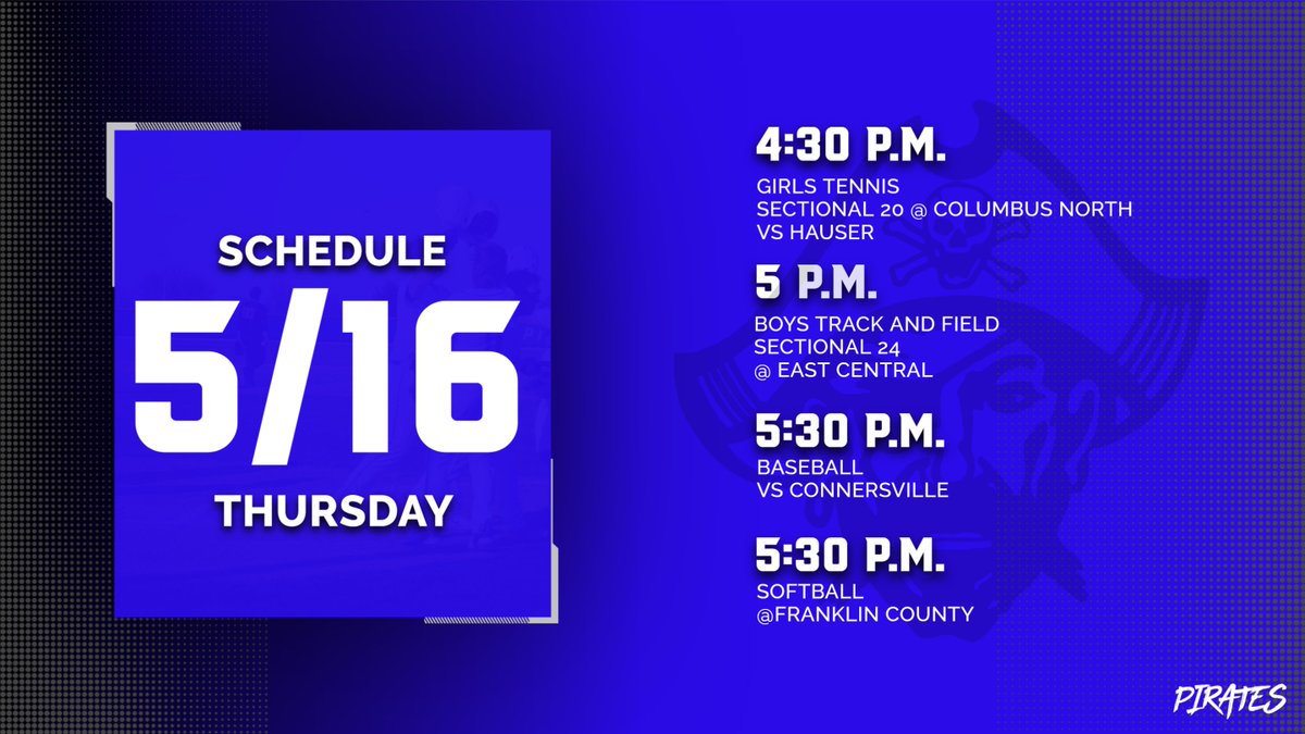 Tennis and boys track take their turn for sectional tonight. Tennis is at Columbus North while track is at East Central. Softball plays a road conference game while baseball hosts EIAC foe Connersville.