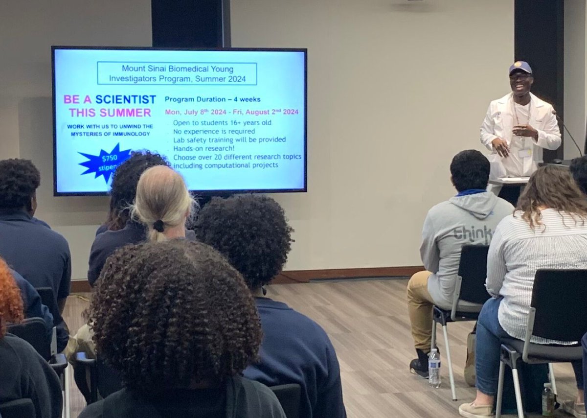 Our partnership with @ParkEastHS is now in it's third year, with students visiting labs for the day and learning about our summer research internship program from @kiel_olumuyide and other immunologists in our graduate and MD-PhD programs.