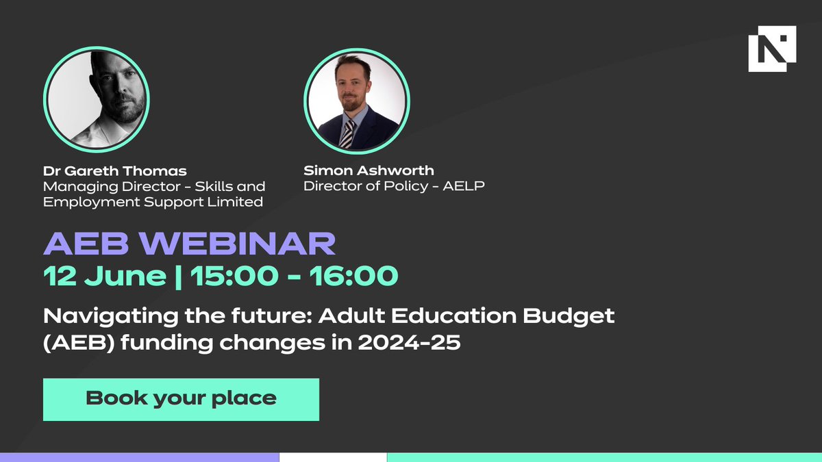 Join us for an innovative webinar featuring Dr Gareth Thomas and Simon Ashworth as we chart the course of AEB funding for the 2024-25 period! Don't miss this chance to stay ahead of the game and get ready for the future of adult education budget funding: bit.ly/4b4njRM