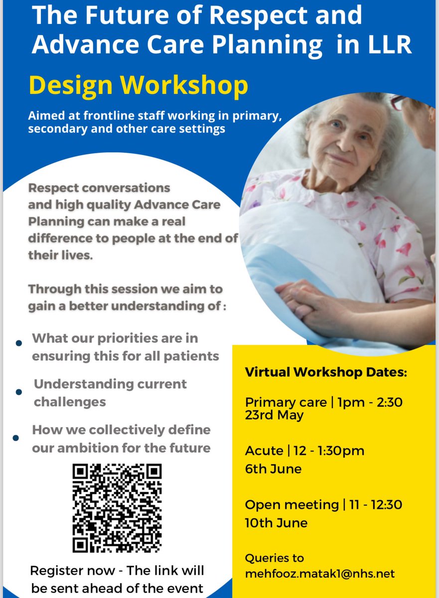 LLR colleagues with an interest ACP and Respect are invited to join us at one of three design sessions. So important to get this right and we really need your input. Booking link below 👇 

eventbrite.co.uk/e/improving-re…
