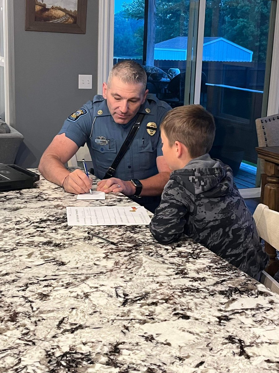 This morning, I had the privilege of meeting a second grader named Acea. His family asked if I could meet him for a school assignment, where he needed to interview someone in a career he’s interested in. He chose to learn about being a State Trooper with the Kansas Highway
