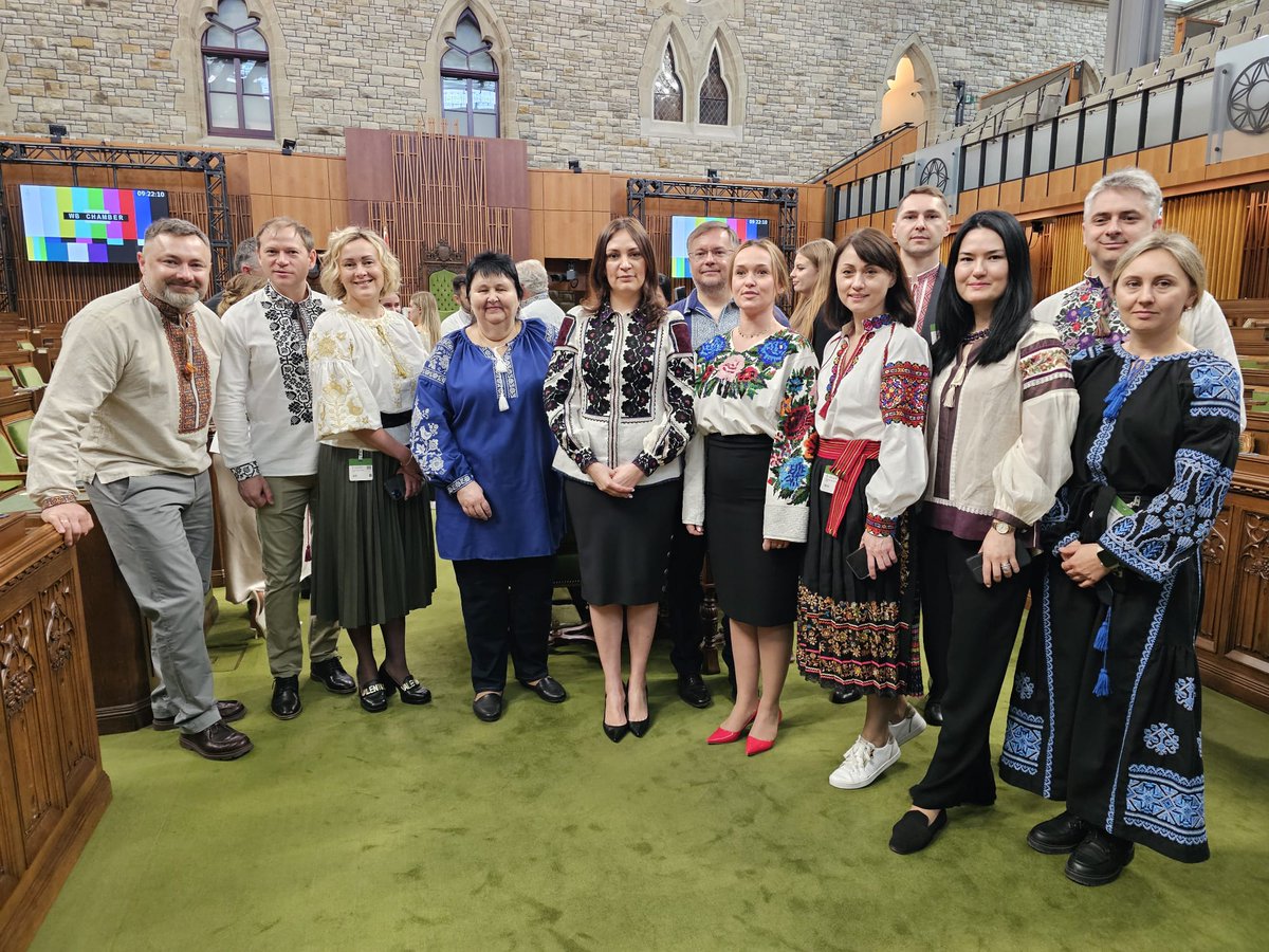 #VyshyvankaDay Vyshyvanka is a symbol of the resilience of our people, our country, and our traditions. It is a symbol of unity of our generations, and its patterns reflect our shared 🇺🇦 🇨🇦 values. Ukrainian embroidery is in our DNA. Vyshyvanka Day 2024 in the Parliament of