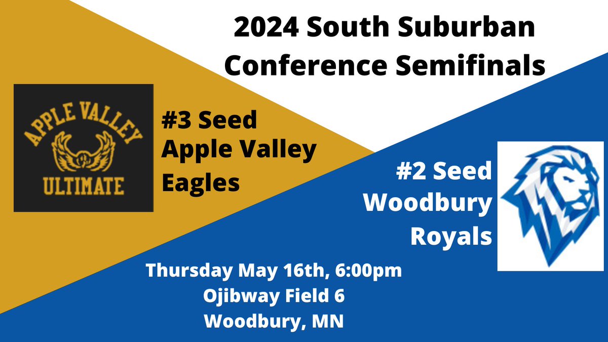 In the second Semifinal we have #2 Woodbury vs #3 Apple Valley