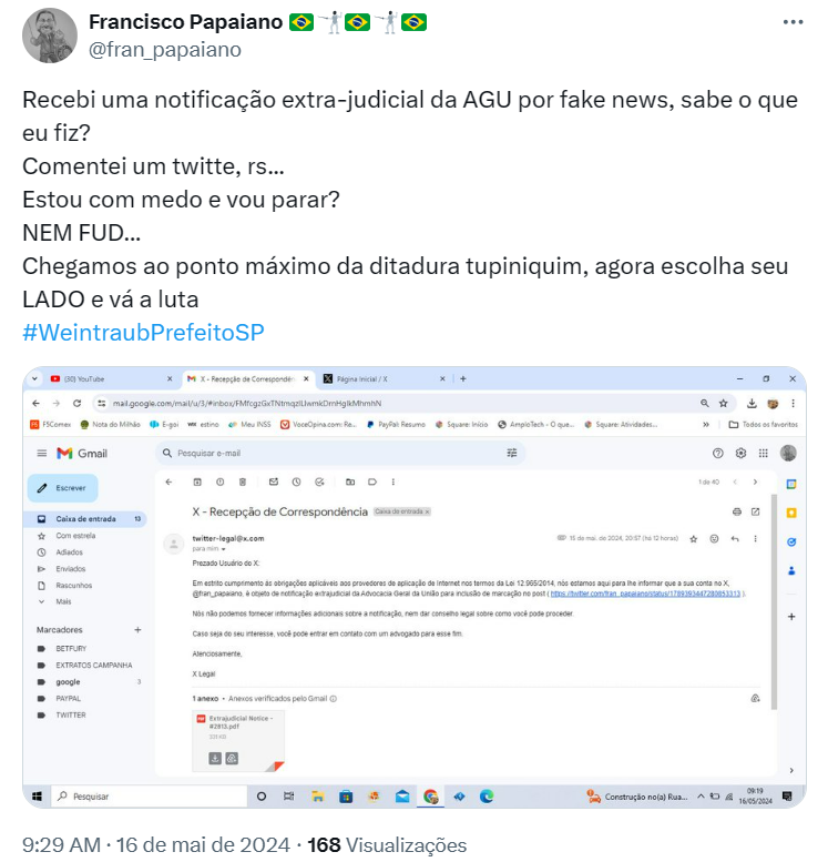 Brasil já era Qual a diferença disso para Cuba, Venezuela ou Coreia do Norte? Negocio é só receita de bolo agora pq o estado virou fiscal de foda e fiscal de rede social