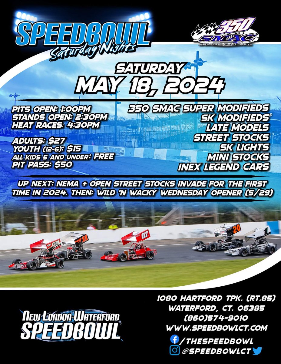 Super Modifieds!!

Come see <a href="/350Smac/">350 SMAC</a> invade for the Battle at the Bowl!

Detailed schedule: bit.ly/3AAKEKc