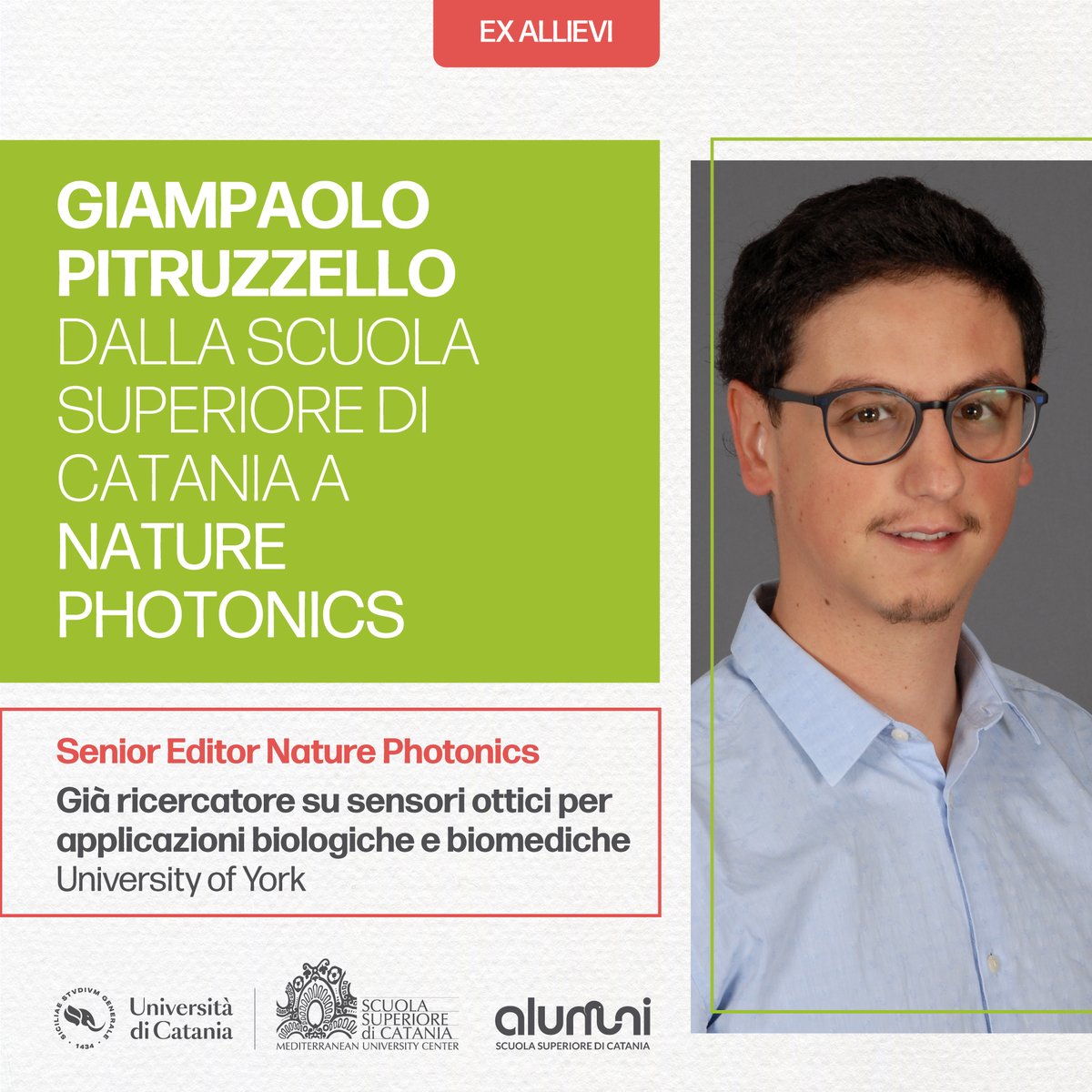 SSC_UniCT's tweet image. 📌Giampaolo Pitruzzello, ex allievo #SSC, si racconta nell'intervista realizzata dalla Redazione dell'@AlumniSSC! 💭 La Rubrica, nata da un progetto congiunto fra Scuola e Associazione, condurrà alla scoperta delle 'Storie degli ex studenti' SSC👉 tinyurl.com/GPitruzzello