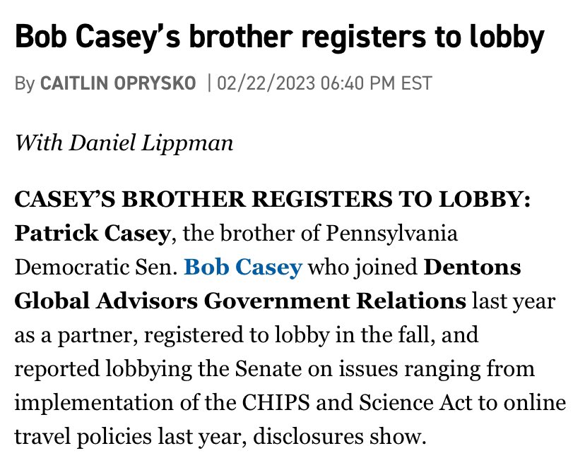 McCormick calls to ban stock trading in Congress and lobbying by former members and their families. Meanwhile:
