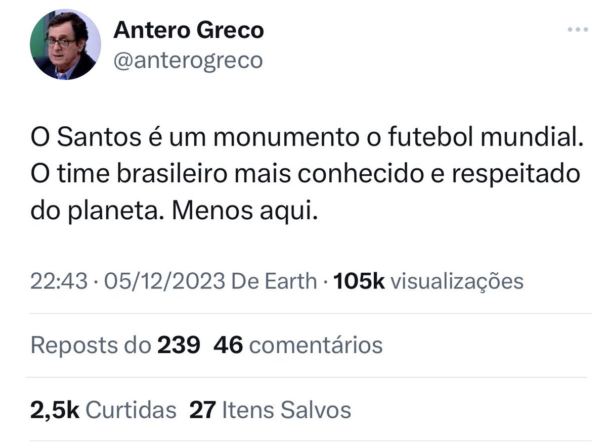 Sem mais, Antero Greco sabia de futebol como poucos!