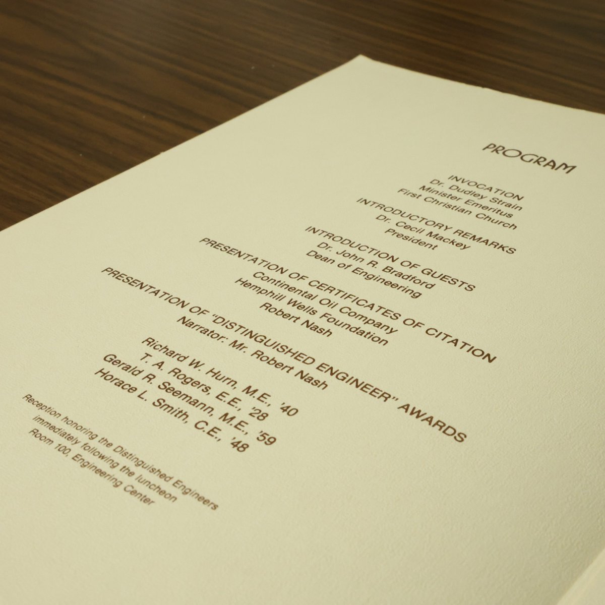 TTUEngineering's tweet image. #TBT Check out this program we found from an early Distinguished Engineers Lunch from 1978.

#fromhereitspossible