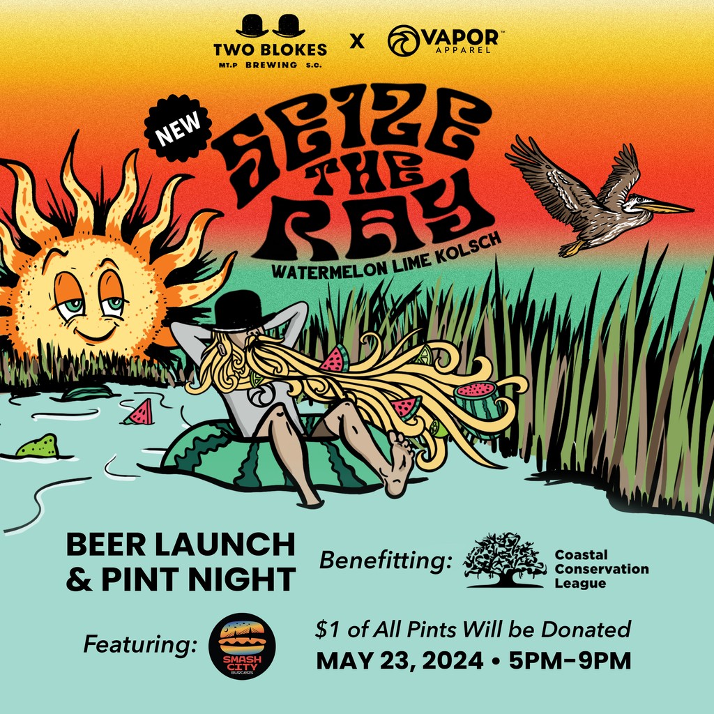 🍺 🎉 SAVE THE DATE! Join us on May 23, 2024, as we launch our new 🍉🍋‍🟩 Seize the Ray Watermelon Lime Kolsch at @twoblokesbrewing. It’s also Pint Night and $1 from every pint sold benefits the Coastal Conservation League. Visit our website for more info!