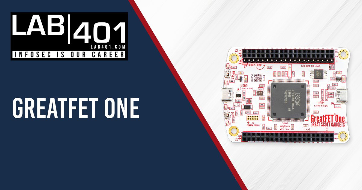 🌟 Develop, debug, and reverse engineer with GreatFET One's Python 3 API. Simplify your hardware hacking process! l.lab401.com/sDNMX  
#GreatFETone #pentesting #hacking #infosec #Lab401