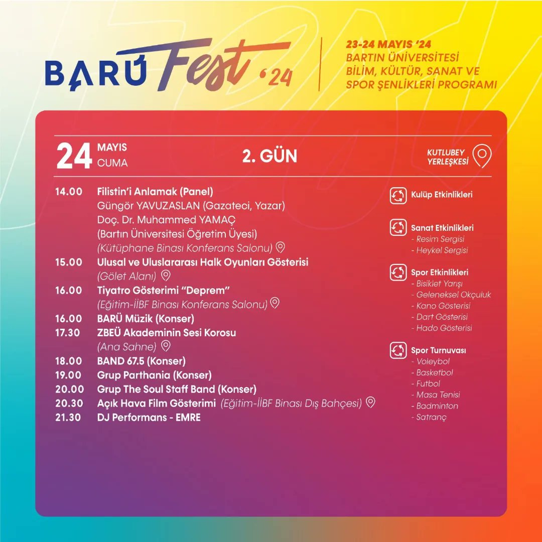 BARÜFEST2️⃣4️⃣ için hazır mısınız? 🎉🎸🎼🕺