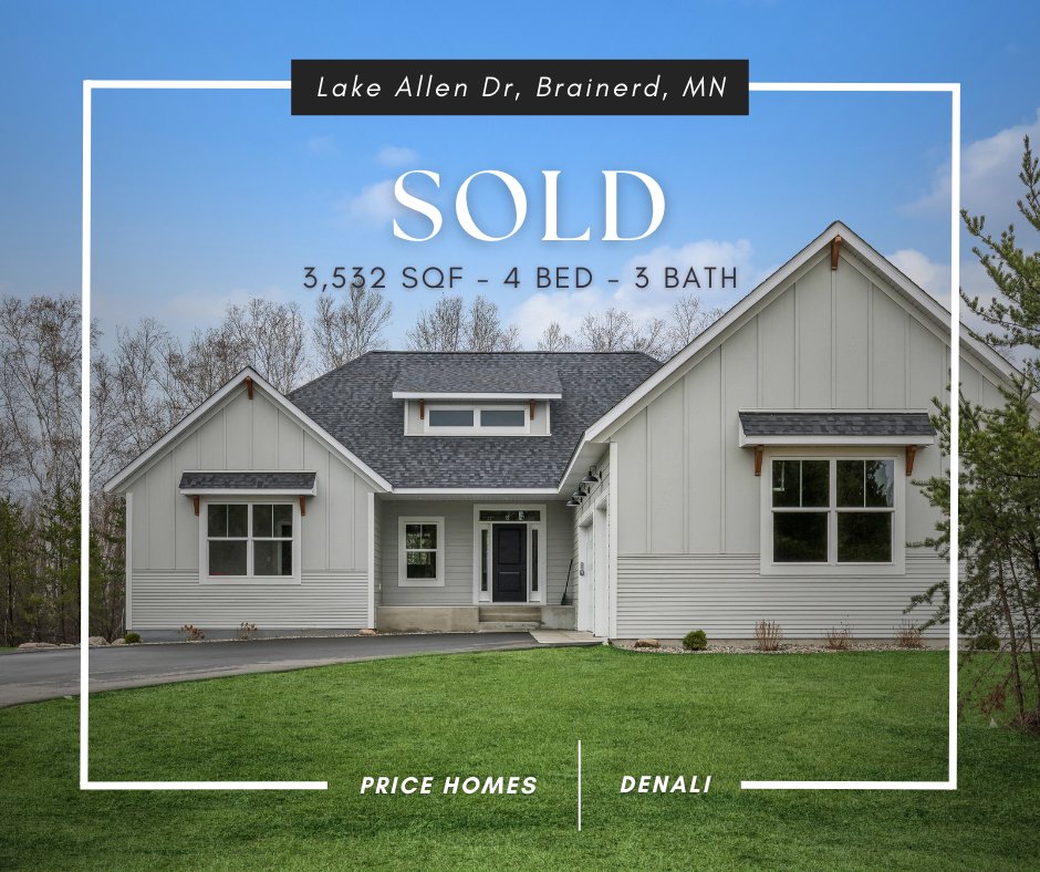 ✨😍 SOLD Model Home 😍✨ This gorgeous Denali in Brainerd just sold to it's forever family! Congratulations 🥂 See more photos here: hubs.ly/Q02vqHHm0 #soldhome #houseshopping #newconstruction #modelhome #pricehomesmn