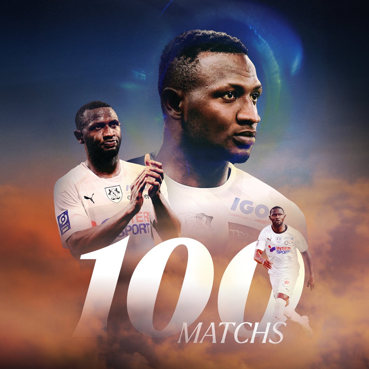 🏆👏 Amiénois depuis janvier 2020, @NicholasOpoku_ vient de passer le cap symbolique des 100 matchs disputés avec la tunique de l'Amiens SC sur les épaules ! Face à Grenoble, le numéro 4 portera son total à 101 rencontres ! #TeamASC 🖤🤍