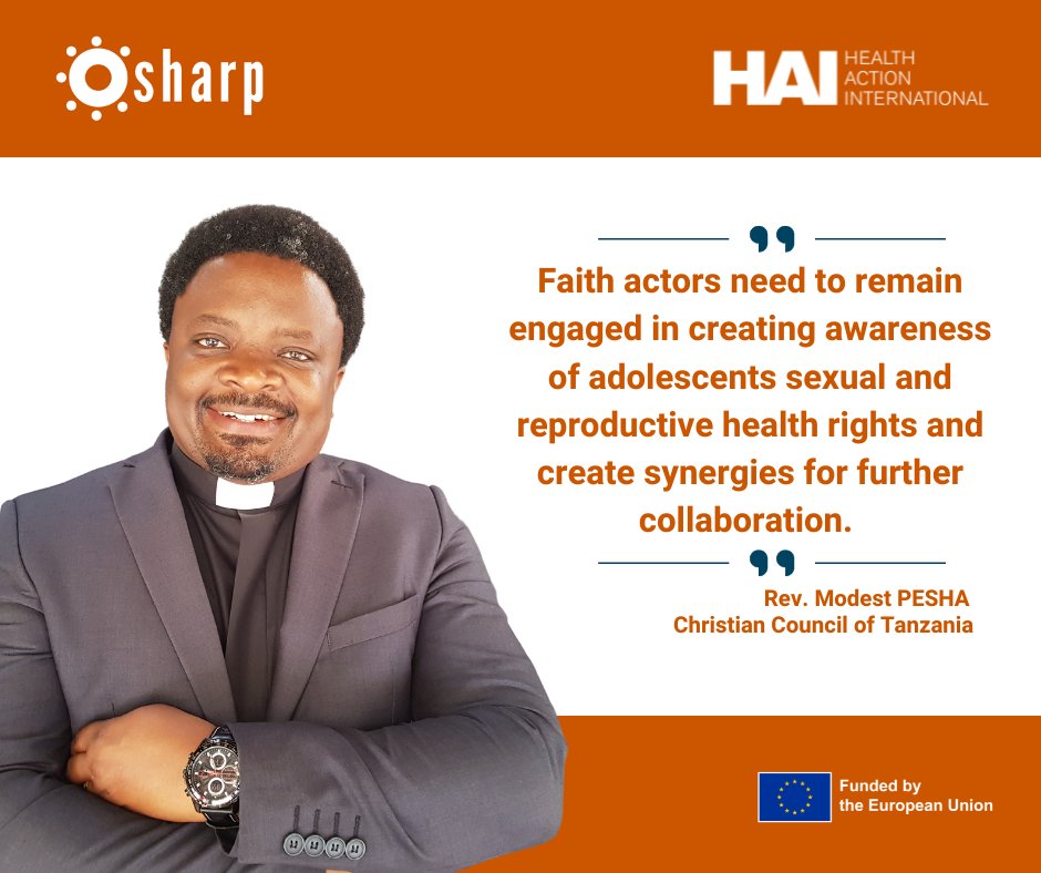 Meet Rev. Modest Pesha! As a parent and faith leader, Rev. Pesha recognizes the importance of creating awareness of #SRHR and supporting healthy adolescents in Tanzania. Let’s keep engaging more faith leaders in #SRHR. #HealthyAdolescents