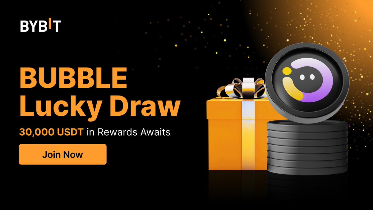 🥳 $BUBBLE Lucky Draw! 30,000 $USDT in Rewards Await You with @Imaginary_Ones. The event runs from now till May 22, 2024, 9:59 AM UTC 🌐 Learn More: i.bybit.com/2FgXpabM #TheCryptoArk #BybitSpot