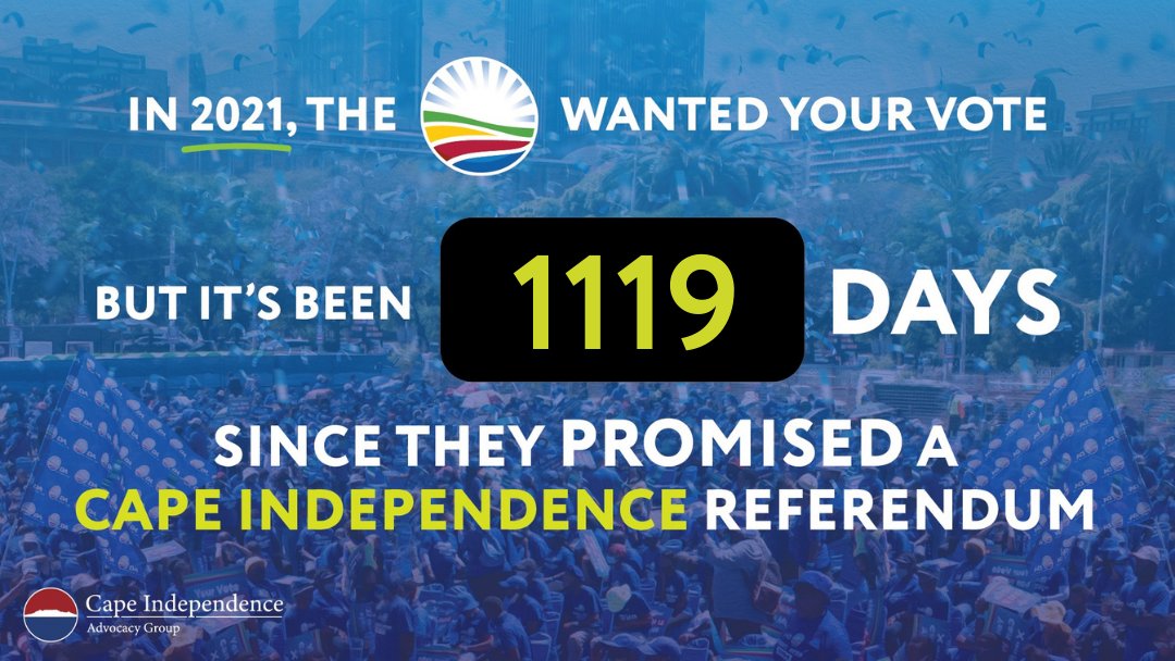 Don't wait any longer! 

Think about your future in the Western Cape. Vote for Cape Independence. 

#capeindependence