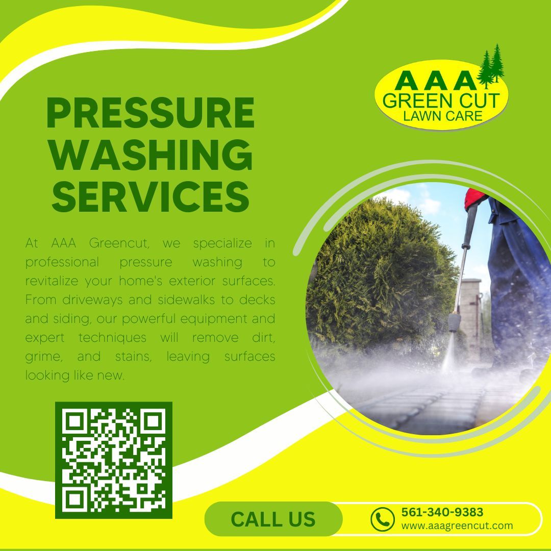 Restore Your Property's Beauty with Our Pressure Washing Services At AAA Greencut, we specialize in professional pressure washing to revitalize your home's exterior surfaces. Contact us today to schedule your pressure washing service and bring back the sparkle to your property