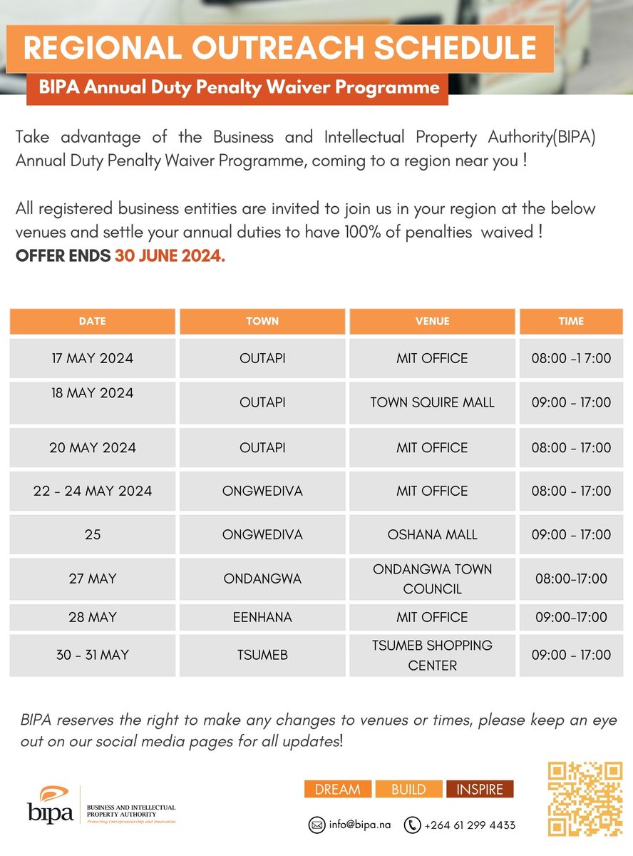 Attention all registered business entities: Settle your annual duties at a venue near you and enjoy a 100% waiver on penalties! 🏃‍♂️💨

Don't miss out on the BIPA Annual Duty Penalty Waiver Programme! 🎉
📅 Offer ends 30 June 2024.
 #BIPA #PenaltyWaiver #BusinessOpportunity