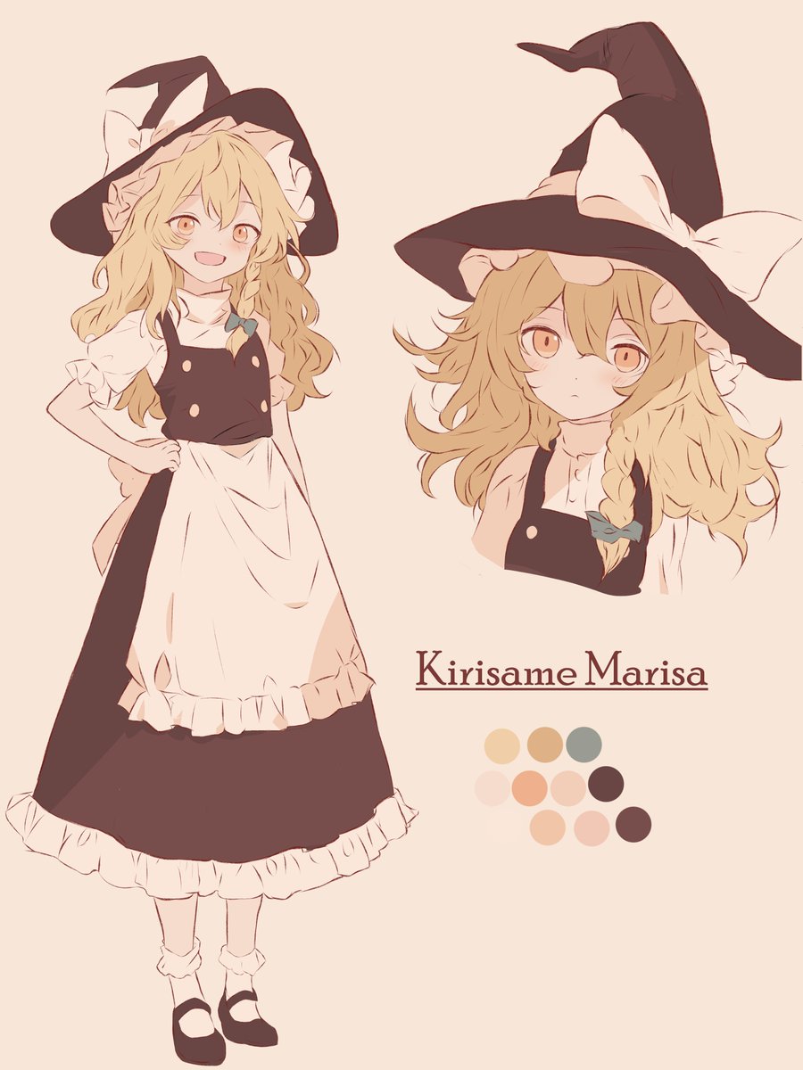 kirisame marisa 1girl long hair looking at viewer blush smile open mouth simple background  illustration images